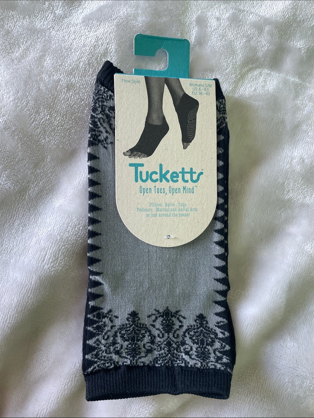 Women's Open-Toe Socks — Black & Gray